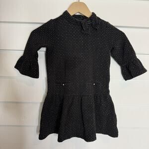 Janie and Jack Gold Polka Dot Jacquard Knit Girls Dress Size 5